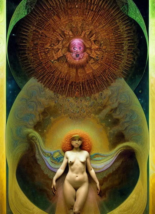 Image similar to antediluvian occult cosmology, panspermia, by robert hooke and ernst haeckel and agostino arrivabene and joaquin sorolla and alphonse mucha, rule of thirds, vivid colours, negative space, atmospheric, digital painting, artstation, concept art, smooth, sharp focus