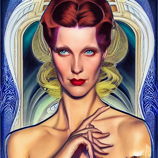 Prompt: an art nouveau, ( streamline moderne ) portrait in the style of donato giancola and anna dittmann and charles dulac. very large, clear, expressive, and intelligent eyes. symmetrical, centered, ultrasharp focus, dramatic lighting, photorealistic digital matte painting, intricate ultra detailed background.