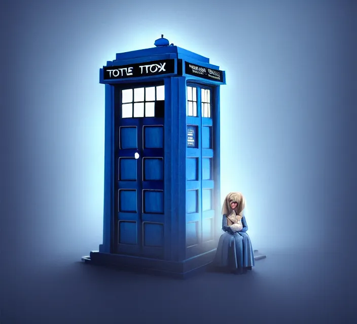 Prompt: cute anthropomorphic tardis by charlie bowater and anna dittmann and artgerm and clemens ascher, portrait, intricate, elegant, blue mist, product shot, macro, symmetrical face, highly detailed, dramatic lighting, sharp focus, octane render, trending on artstation, artstationhd, artstationhq, unreal engine, 4 k, 8 k