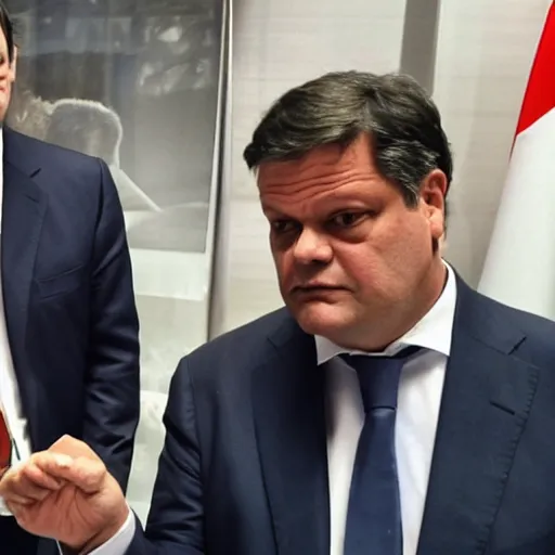 Prompt: Carlo Calenda meeting with the alien emperor