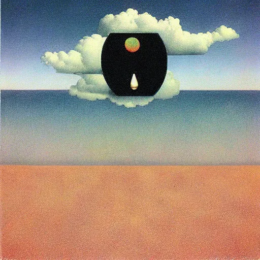 Prompt: liminal space, surrealist art by René Magritte