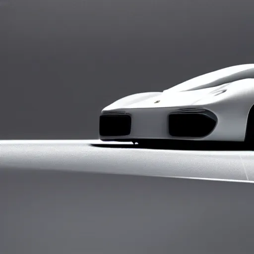 Image similar to futuristic Porsche designed by Apple studio lighting octane render