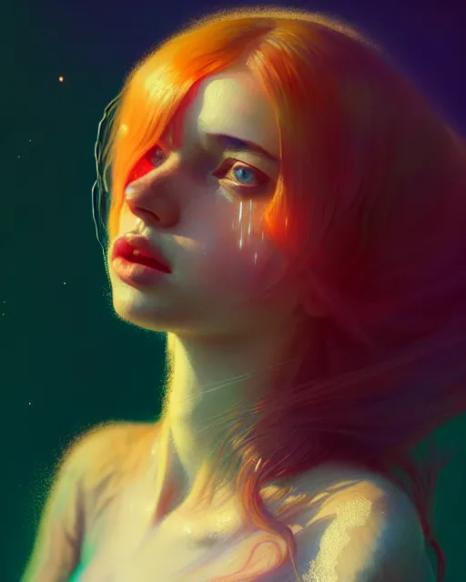 Image similar to young glitched woman, full body portrait, beautiful girl, bright, highkey, realistic, serov, surikov, vasnetsov, repin, kramskoi, uplight, insanely detailed, charlie bowater, tom bagshaw, octane rendered,, 8 k, unreal engine, illustration, trending on artstation, masterpiece