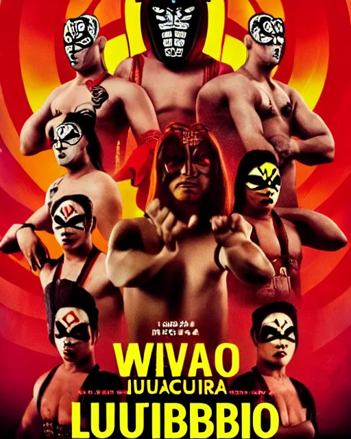 Prompt: movie poster for a lucha - libre themed wuxia film directed by wes anderson