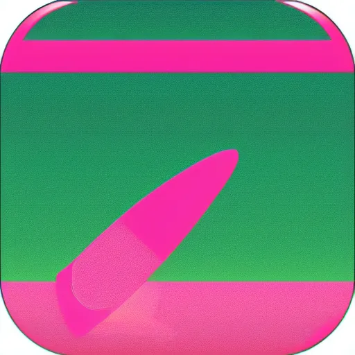 Image similar to app icon of a pink and green surfboard