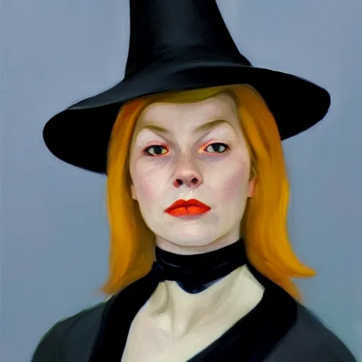 Image similar to a realistic witch portrait, by edward hopper, new artstation artist,