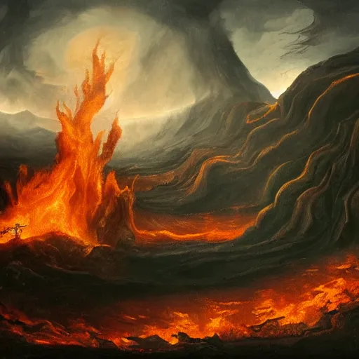 Image similar to landscape of hell