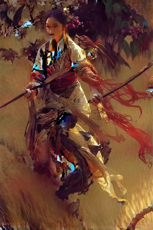 Image similar to wuxia, painting by gaston bussiere, craig mullins, greg rutkowski, alphonse mucha