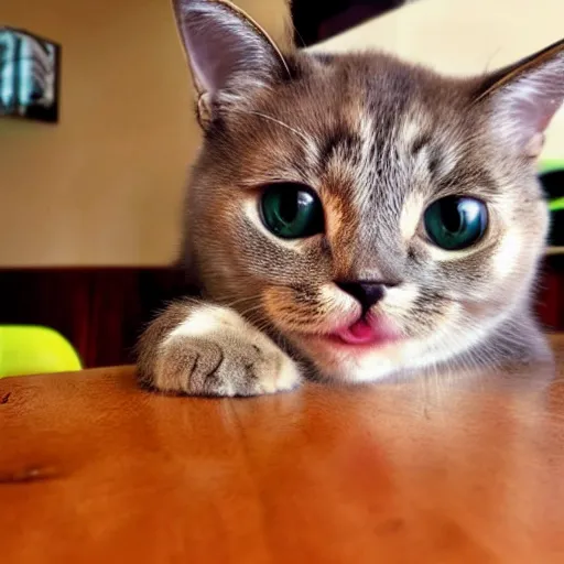 Image similar to cute cats around a table