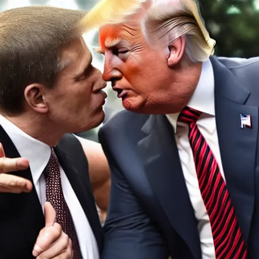 Image similar to putin kissing donald trump