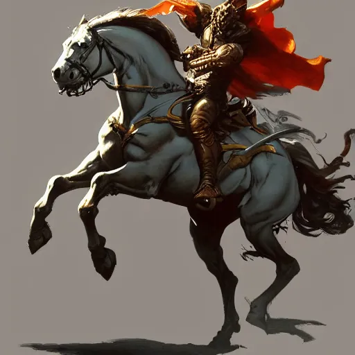 Prompt: knight riding a horse by frank frazetta, dynamic pose,, fantasy, very detailed, dungeons & dragons, sharp focus, striking, artstation contest winner, detailed