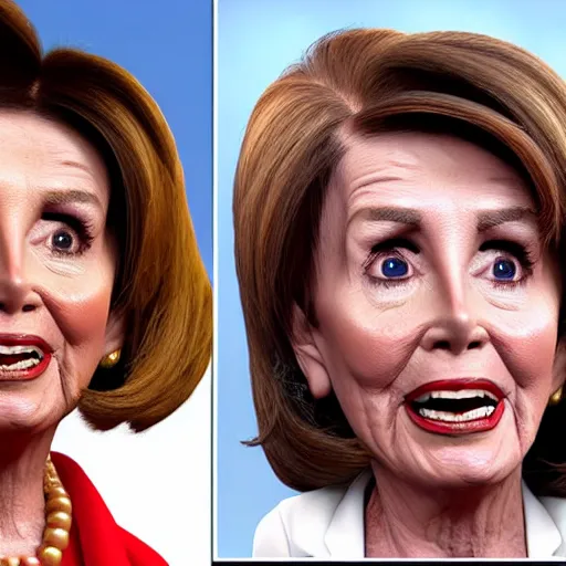 Image similar to nancy pelosi in the style of a pixar movie character