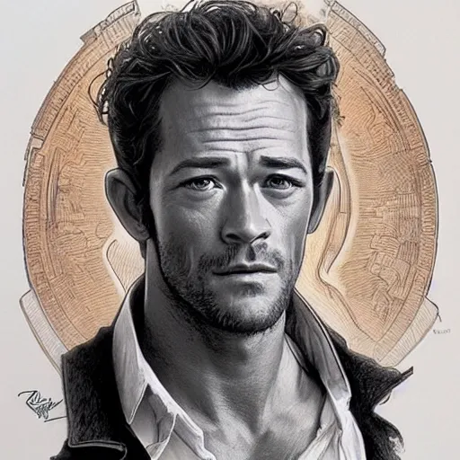 Prompt: amazing lifelike award winning pencil illustration of Luke Perry 90210 trending on art station artgerm Greg rutkowski alphonse mucha cinematic