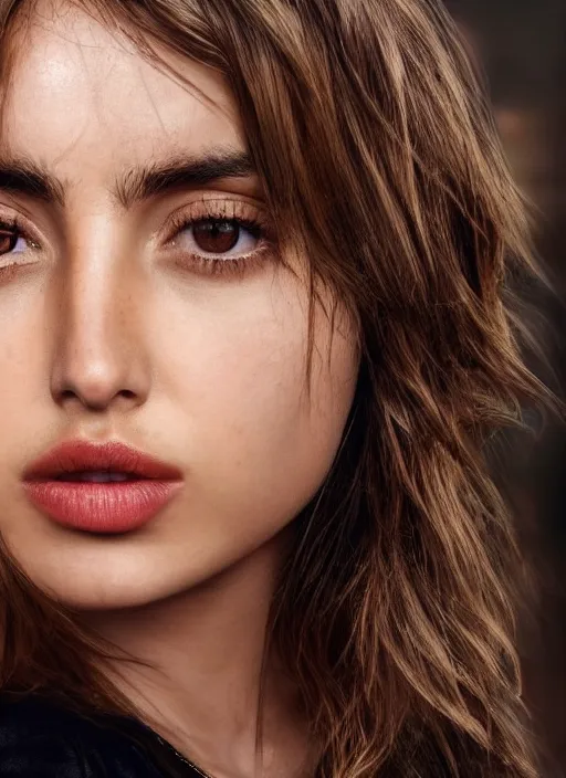 Prompt: close up portrait of ana de armas, highly detailed, hd, beautiful, subsurface scattering, octane rendering, golden hour