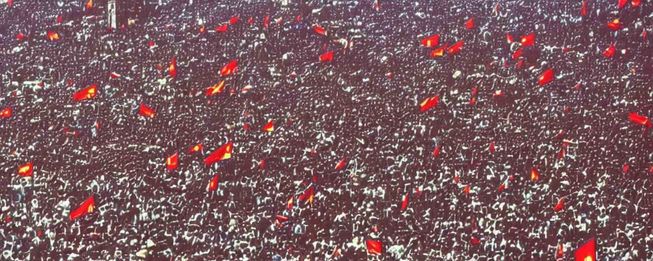 Image similar to tiananmen square protests, china, 1 9 8 9, national geographic, canon 5 0 mm, cinematic lighting, photography, retro, film, kodachrome