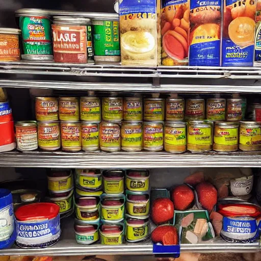 Image similar to photo of canned foods inside an ice cavern