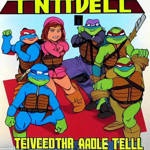 Image similar to teenage mutant ninja turtles on saved by the bell tv show still
