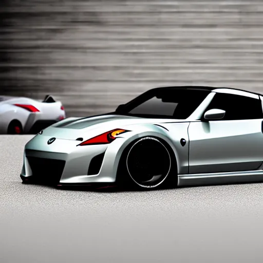 Prompt: a supercar based on the nissan 3 7 0 z and acura nsx! by ash thorp