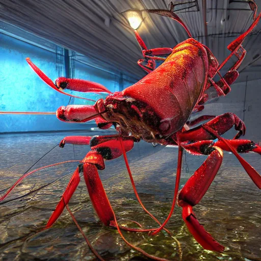 Image similar to lobsterpunk world. hyperdetailed photorealism, volumetric lighting, 3 d finalrender