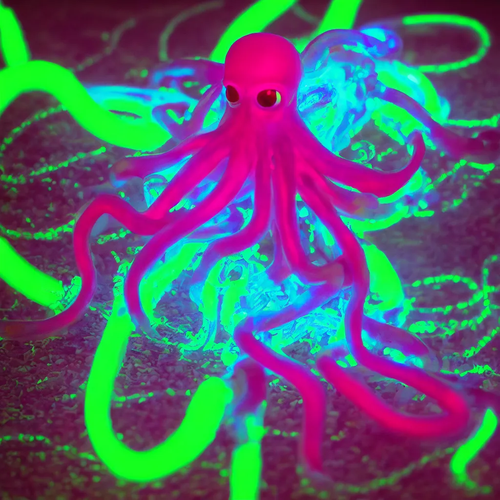 Prompt: glowing neon octopus, trending on Artstation, high definition, award winning, best, top, popular, 8k,4k