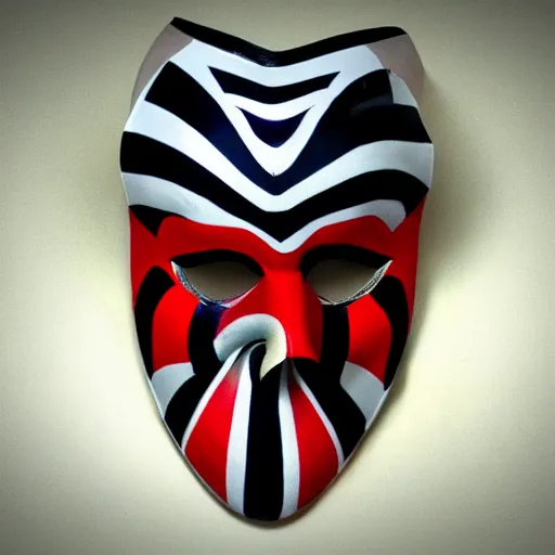 Image similar to harlequin mask, cinematic,