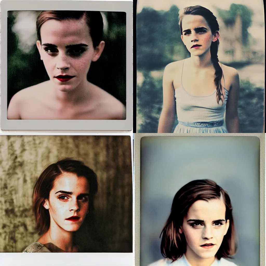 Prompt: color polaroid of Emma Watson by Andrei Tarkovsky