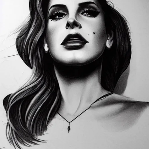 Image similar to Lana del rey tattoo design, photorealistic, dramatic