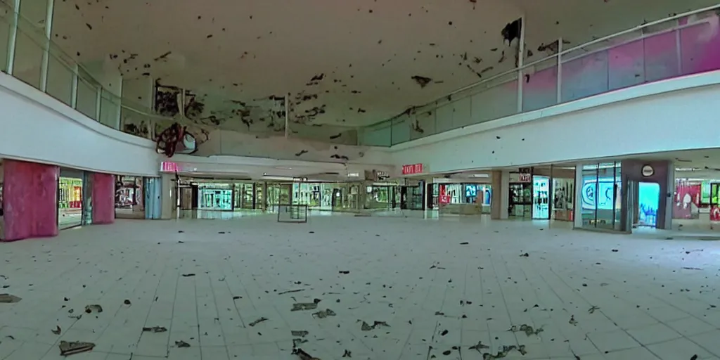 Image similar to abandoned mall, old distorted camcorder video