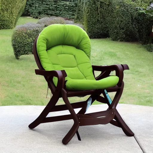 Prompt: nikocado avocado as an avocado shaped chair, la - z - boy, comfy, includes cup holders,