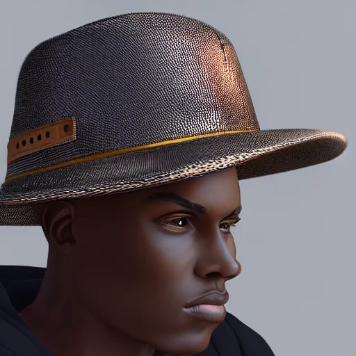 Prompt: a hat from the future, yeezy style, highly detailed, epic lighting, hyper photorealism, trending on artstation 8 k