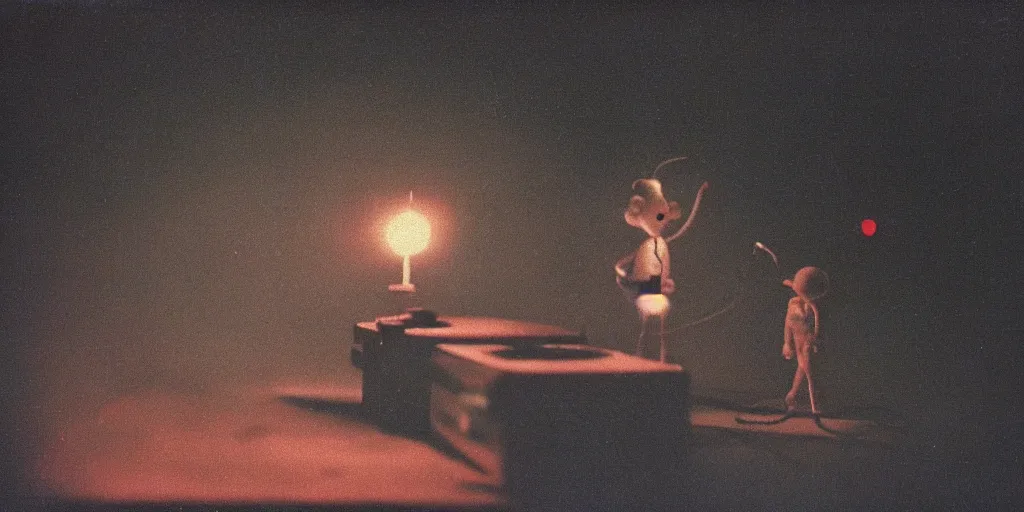 Image similar to detailed medium format photo, polaroid still from tarkovsky movie, reddy kilowatt with electricity coming from his nose, haze, high production value, intricate details, 8 k resolution, hyperrealistic, hdr, photorealistic, high definition, tehnicolor, award - winning photography, masterpiece, amazing colors