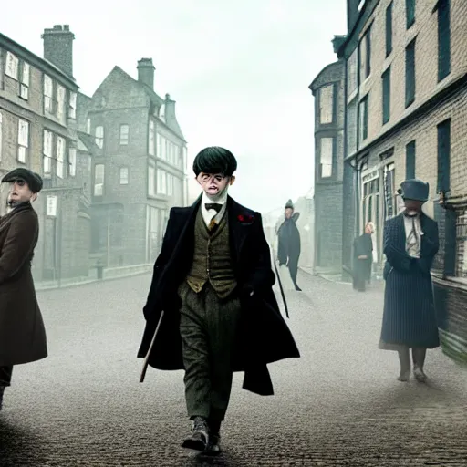 Prompt: harry potter in peaky blinders 4 k quality super realistic