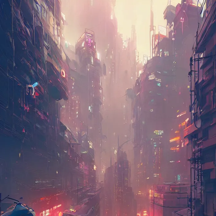 Image similar to a beautiful painting of a cyberpunk city by sergey kolesov and pascal blanche and greg rutkowski and sachin teng. in style of digital art. colorful comic, symmetry, hyper detailed. octane render. trending on artstation