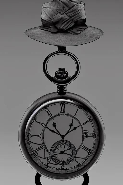 Prompt: a timekeeper with a pocket watch face. silk hat, full body, gothic, intricate, ornate, ultra realistic, unreal engine