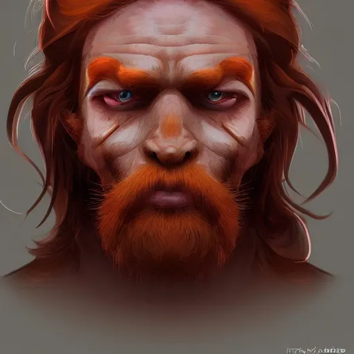 Prompt: Ginger Man, digital Painting, artstation, ultradetailed, Pinterest