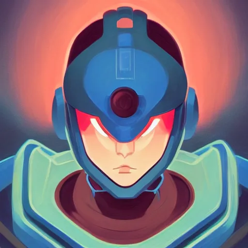 Image similar to face icon stylized minimalist mega man, loftis, cory behance hd by jesper ejsing, by rhads, makoto shinkai and lois van baarle, ilya kuvshinov, rossdraws global illumination