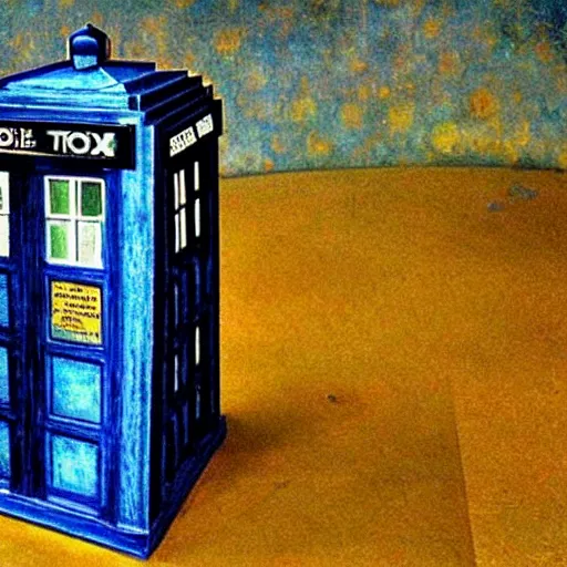 Prompt: a tardis by van gough, insanely detailed