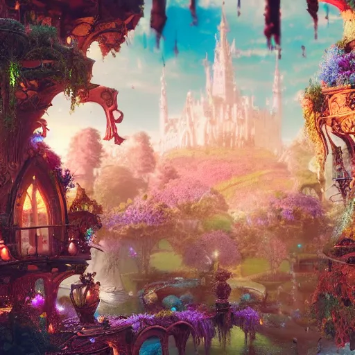 Prompt: fairyland, fairy tale, stunning, surrounding cinematic light, hyper detailed, ornate and intricate, 4 k cinematic octane render