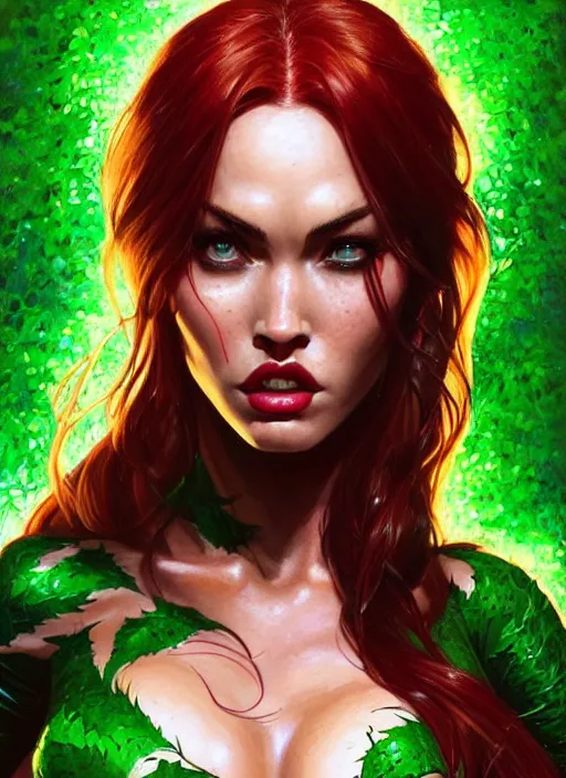 Prompt: portrait of apex legends megan fox as poison ivy, intricate, elegant, glowing lights, highly detailed, digital painting, artstation, glamor pose, concept art, smooth, sharp focus, illustration, art by artgerm and greg rutkowski, artey freytag