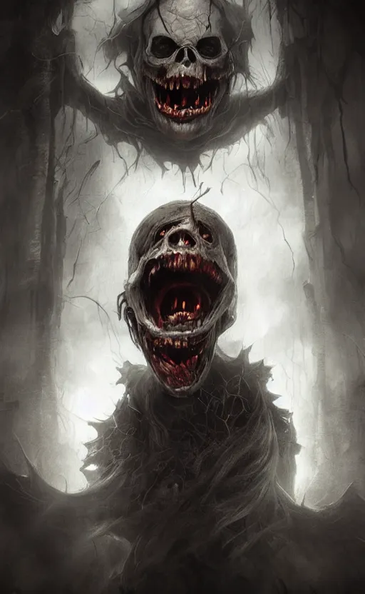 Image similar to a scary boo from mario, dark fantasy photorealistic concept art, trending on art station, stunning visuals, creative, cinematic, ultra detailed