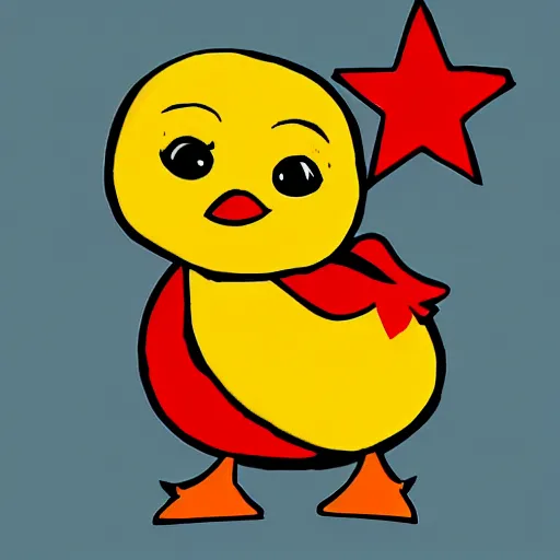 Prompt: a communist baby chick drawn in soviet style