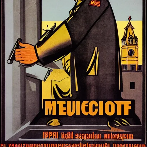 Image similar to munich city soviet era propaganda style