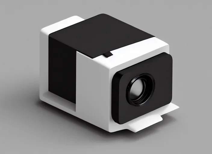 Image similar to orthographic view of minimalism camera designed by Dieter Rams, Naoto Fukasawa, designed by Apple, minimalism, front view, illustration