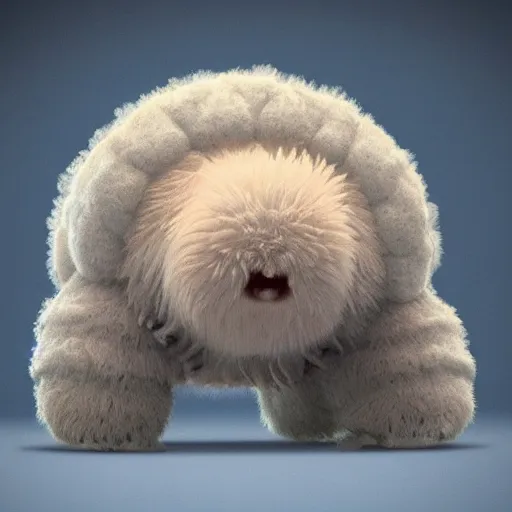 Prompt: a cute furry fluffy happy tardigrade in a dynamic pose. character design. gesture drawing. line of action. official art, unreal engine 5, unreal engine. tetsuya nomura. medium shot. ray tracing hdr. 8 k. uhd. sharp focus. highly detailed. masterpiece. anime render. cinematic lighting. lifelike. symmetrical. beautiful.