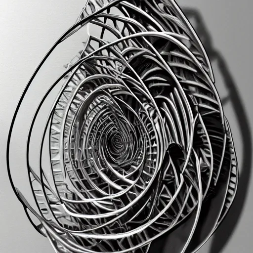 Image similar to fractal steel sculpture design visually stunning, cinematic, ultra realistic, hyper realism, 1 2 k, epic