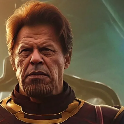 Prompt: A still of Imran Khan as Thanos