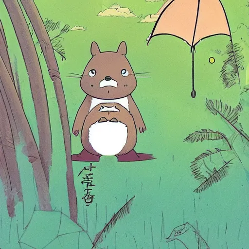 Image similar to a beautiful illustration of a capybara superhero by studio ghibli, new contemporary art, comic book illustration, anime, my neighbor totoro