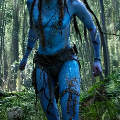 Image similar to Still of Emma Watson in Avatar movie, blue