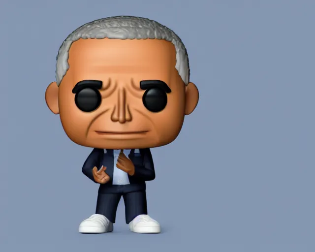 Image similar to 3d render for barack obama as a funko pop, studio lighting, white background, blender, trending on artstation, 8k, highly detailed