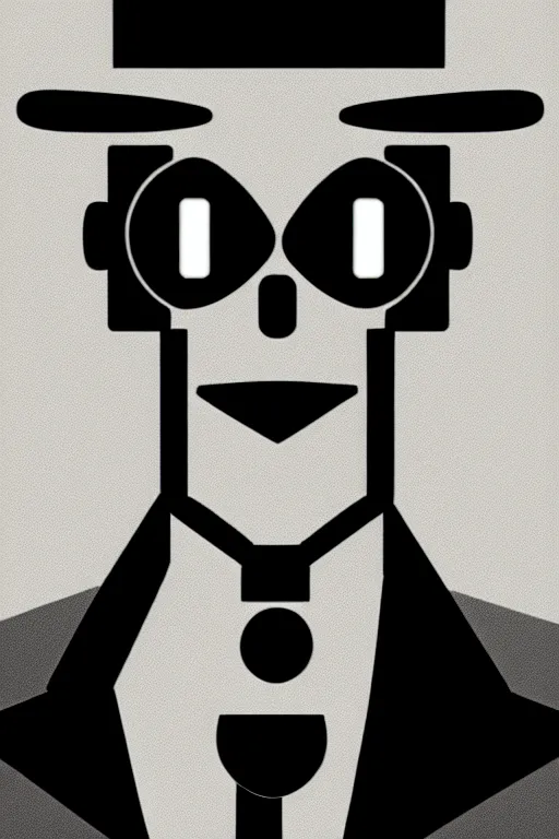 Image similar to portrait of noir robot detective